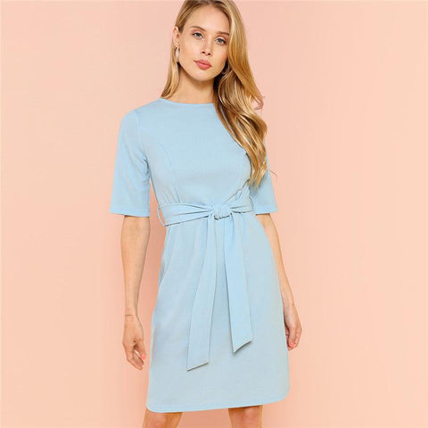 BAILEY BLUE SHEATH DRESS - B ANN'S BOUTIQUE