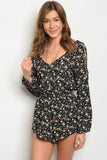 BLACK FLORAL ROMPER - B ANN'S BOUTIQUE