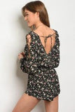 BLACK FLORAL ROMPER - B ANN'S BOUTIQUE