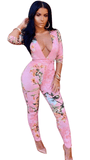 FITTED & FLAUNTING FLORAL JUMPSUIT - B ANN'S BOUTIQUE