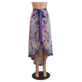 FLORAL STRIPED HIGH SPLIT SKIRT - B ANN'S BOUTIQUE