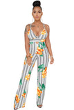 FLOWERS & STRIPES FITTED RIGHT JUMPSUIT - B ANN'S BOUTIQUE