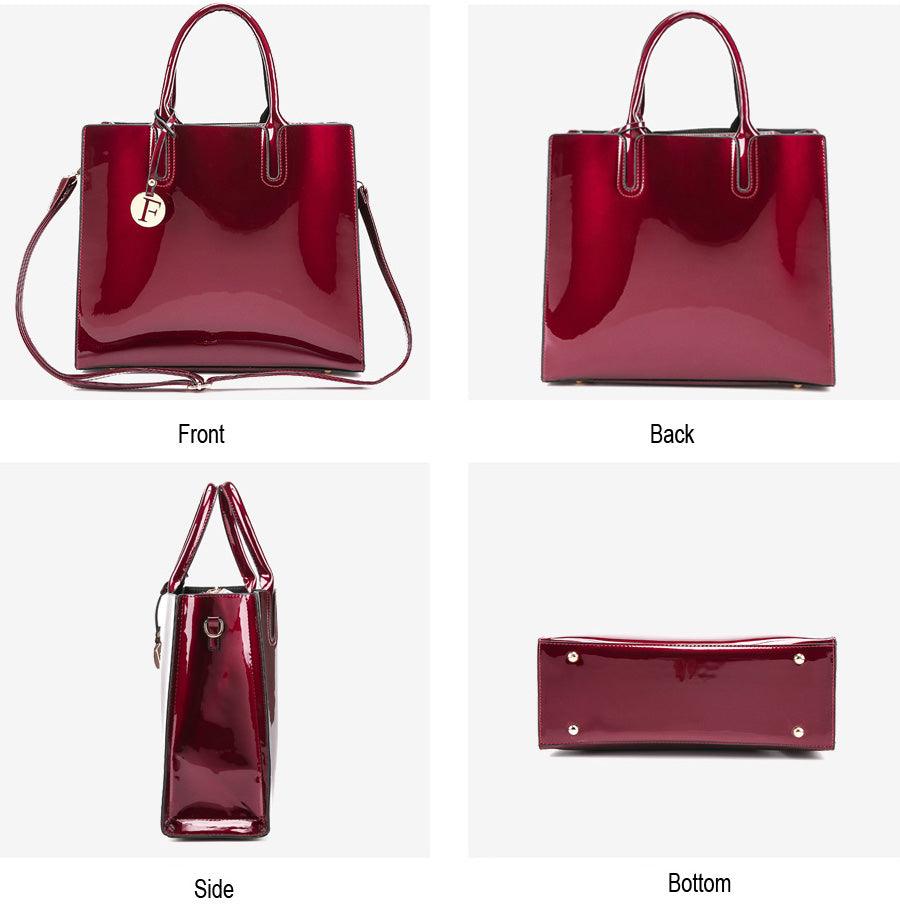 Red patent leather tote online