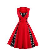 RETRO  POLKA DOT A-LINE DRESS - B ANN'S BOUTIQUE, LLC