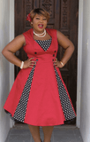 RETRO  POLKA DOT A-LINE DRESS - B ANN'S BOUTIQUE, LLC