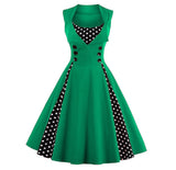 RETRO  POLKA DOT A-LINE DRESS - B ANN'S BOUTIQUE, LLC