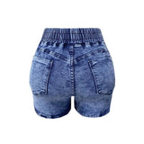 SUMMER KNIT DENIM SHORTS - B ANN'S BOUTIQUE, LLC