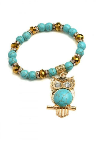 TURQUOISE OWL BRACELET - B ANN'S BOUTIQUE, LLC