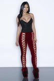 VELVET LACE-UP PANTS - B ANN'S BOUTIQUE, LLC