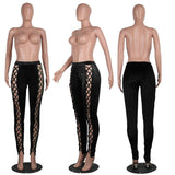 VELVET LACE-UP PANTS - B ANN'S BOUTIQUE, LLC