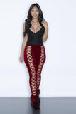 VELVET LACE-UP PANTS - B ANN'S BOUTIQUE, LLC