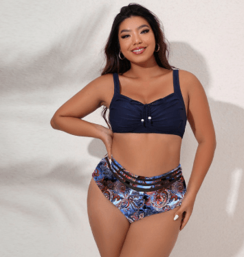 VIBRANT CONFIDENCE PLUS SIZE PUSH UP BIKINI WITH HIGH WAIST BRIEFS B ANN S BOUTIQUE LLC